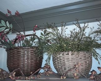 Large Baskets W/ Floral Decor