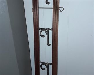 Antique Wood/Cast Iron Wall Mounted Coat Hook