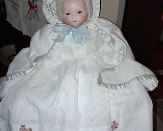 Antique Porcelain Baby W/ Sleeping Eyes