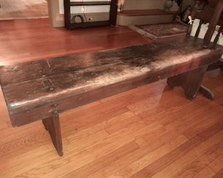 BEAUTIFUL & Perfectly Aged Wooden Plank Long Bench