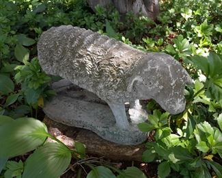 Concrete Baby Lamb Statue