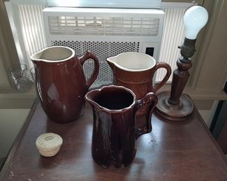 Brown Pottery Pitchers