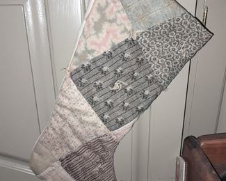 Handmade Stocking From An Antique Quilt
