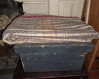 Blanket & Antique Wooden Box