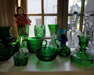 Green Colored Glassware