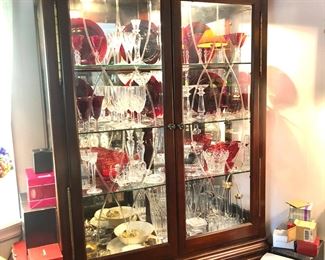 large beveled glass front display cabinet