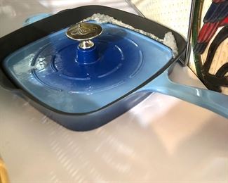 Enameled cast iron skillet