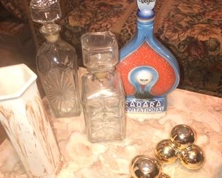set of decanters, Tennessee clay vase