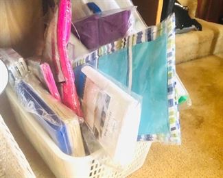 numerous storage bags/boxes