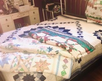 quilts, Queen iron bed with mattress set