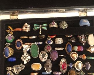 blue lapis, mother of pearl, jade