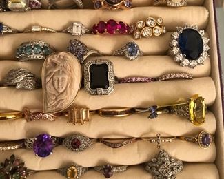 onyx, CZs , tanzanite