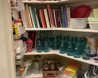 Blue canning jars
