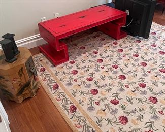 Fabulous orange red coffee table or bench