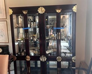 Pair of lighted cabinets