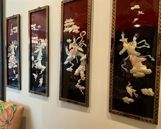 Four panel Chinese screens