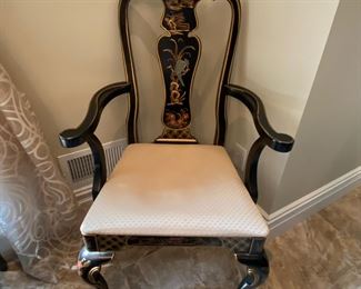 Set of six chinoiserie painted chairs