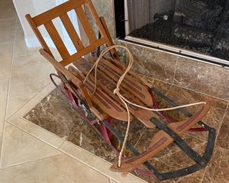 vintage snow sled