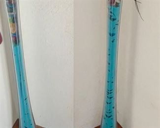 Vase: turquoise floor vases (Qty 2)