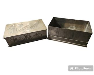 Chinese 1920s  Swatow Kut Hing Pewter box