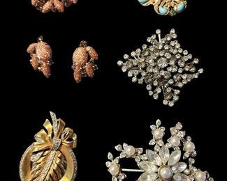 Costume jewelry and Vintage pins