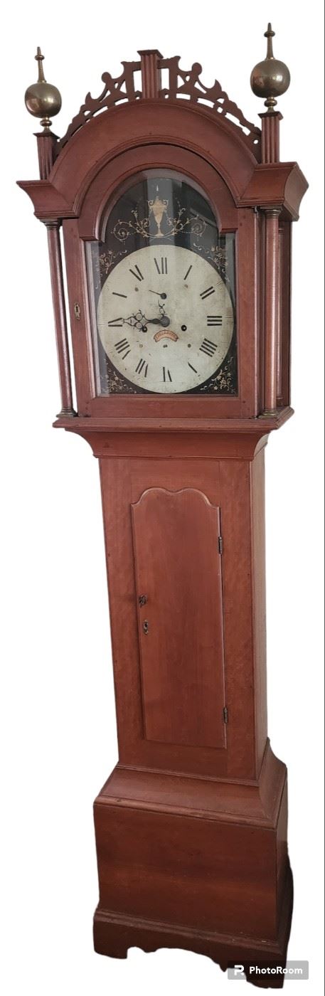 1700s, Period Tall cased  handmade clock with a hand-painted face, Baker-Ashfort
7 feet by 19 inches by 10 inches
