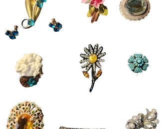 Costume jewelry and vintage pins