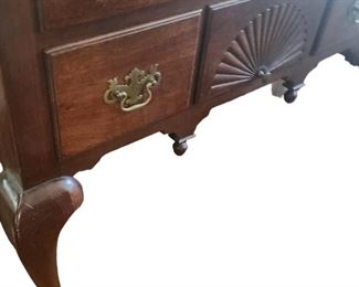 Chippendale-style 1800s Lowboy chest on Queen Anne legs