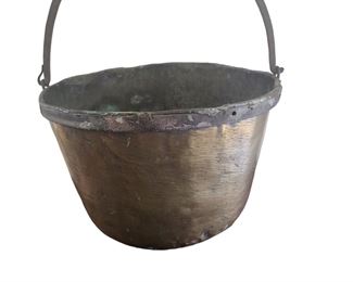  Brass kettle with hand forged hardware