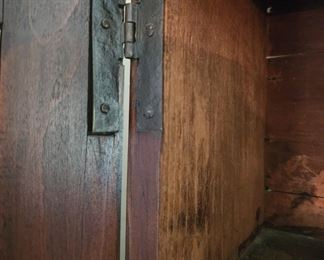 English,Cherry Early 1800s slant front, Bookcase/Secretary, hand forged metal hardware 76 inches by 3 feet across by 20 inches 