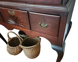 Late 1700s Cherry Queen Anne High Boy 11 drawer chest on chest
81 inches H by 3 feet across by 18 inches