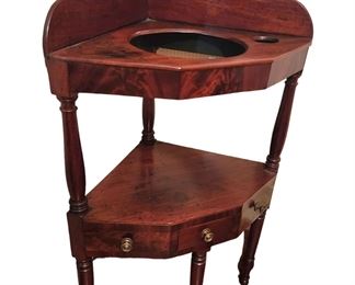 Sheraton Mahogany  Corner Washstand