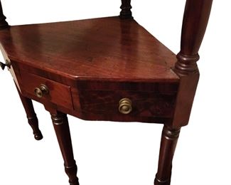 Sheraton Mahogany  Corner Washstand