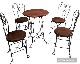 Ice cream parlor table and chairs