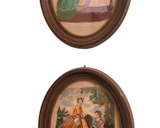 LA Mode Illustree Oval Embroidery Silk Watercolor