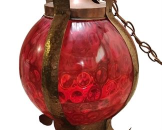 Mid Century hanging globe lamp