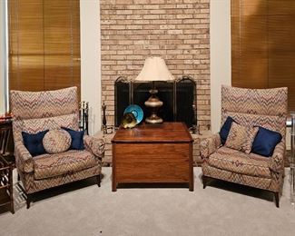 MCM flame stitch chairs