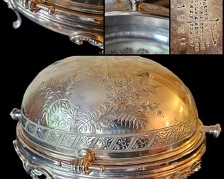 Antique silver plated bread warmer 