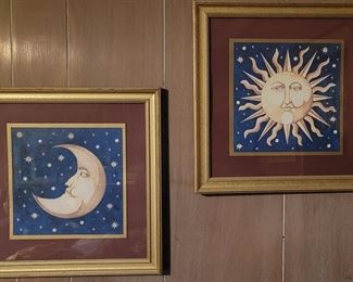 1990s Moon an d Sun wall art