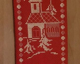 Hand embroidered winter scene