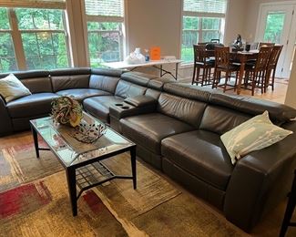 Electric Reclining Leather Sectional