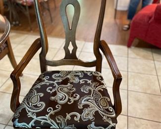 closeup of dining room chairs