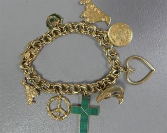 14k gold charm bracelet