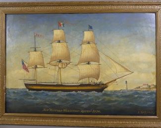 New Bedford whale ship painting 