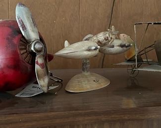 Vintage Be-Wing Propeller Airplane and Airplane Birdhouse