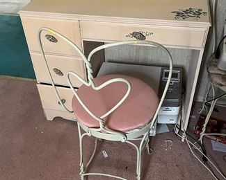 Antique Ice Cream Parlor Chair and Desk