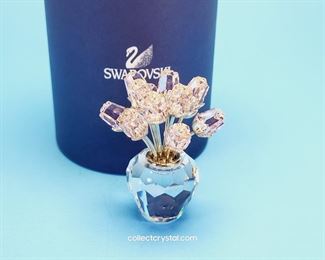 Swarovski Pink Vase of Roses