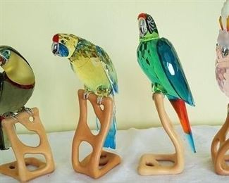 Swarovski Paradise birds, Toucan, Parrots, Cockatoo