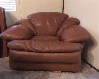 2 matching leather chairs and coach. $25 each. Last Day!