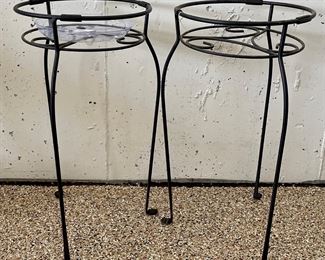(2) Wrought Iron Plant Stands 